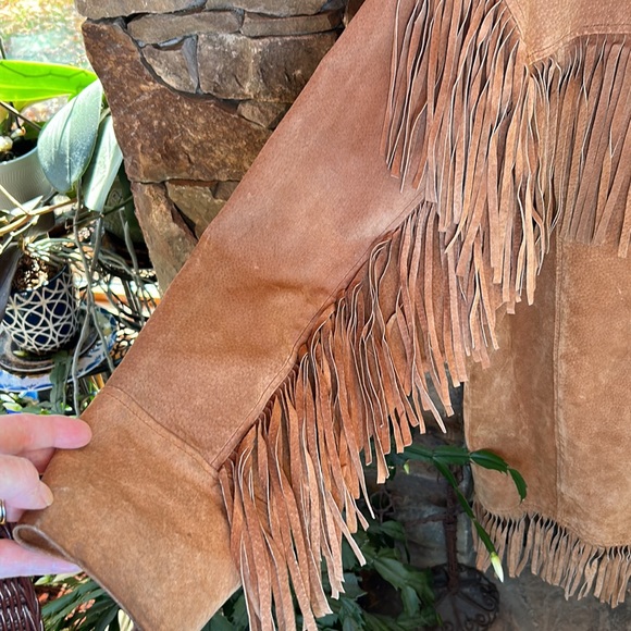 Leather Gallery Vintage 💯 Leather FringedCowboy Jacket Sz Small Men’s Authentic - Picture 10 of 16